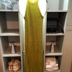 Sleeveless Olive Green Knit Maxi Dress. Size S.